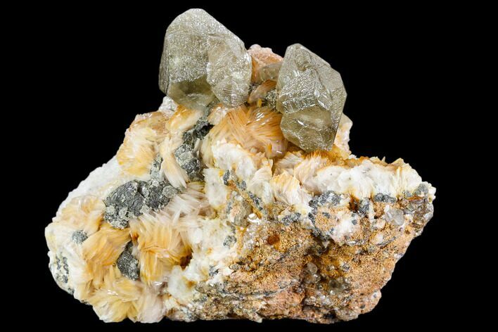 Large Cerussite Crystals with Bladed Barite - Morocco #107897